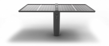 Tracker solaire Lumioo a plat en position de securite automatique